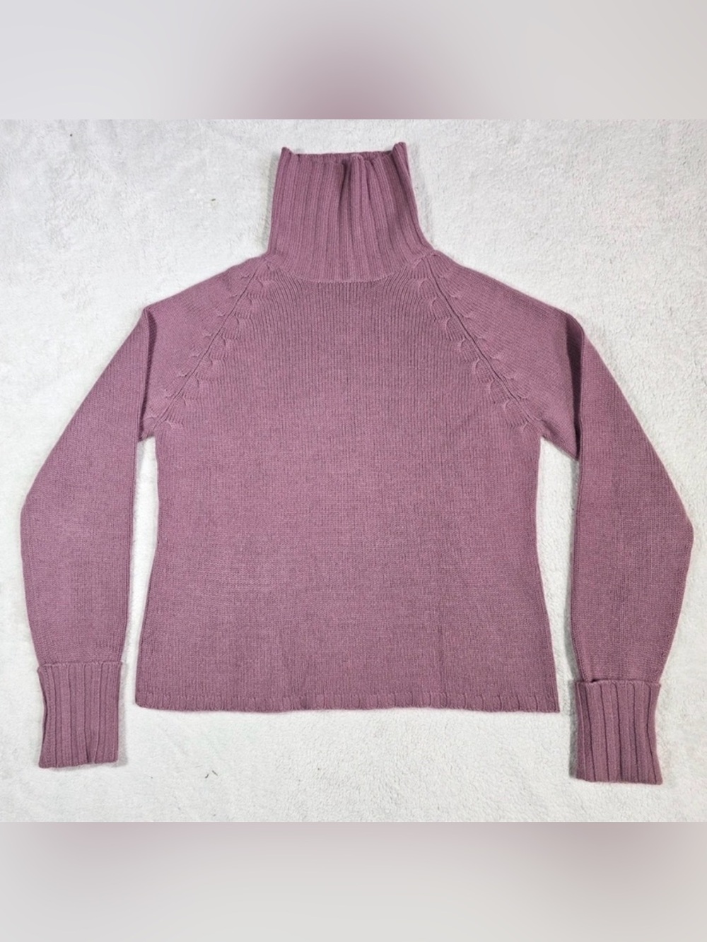 Banana Republic Cashmere Mauve Purple Turtle Neck Sweater Crop Y2K Medium